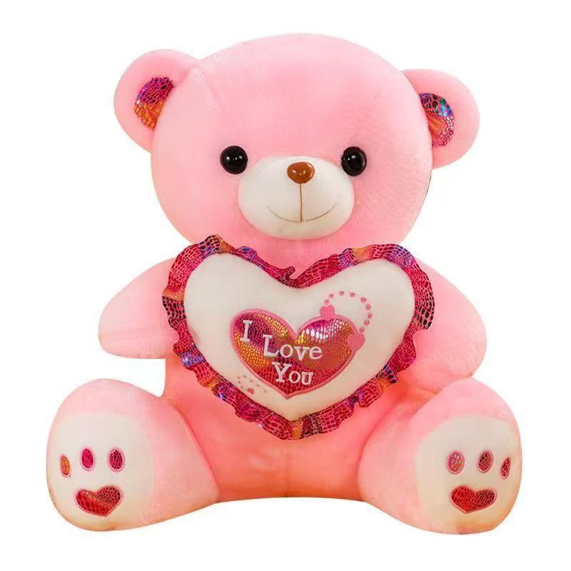 Leuchtender kuscheliger Herz-Teddybär Plüschtier für Kinder