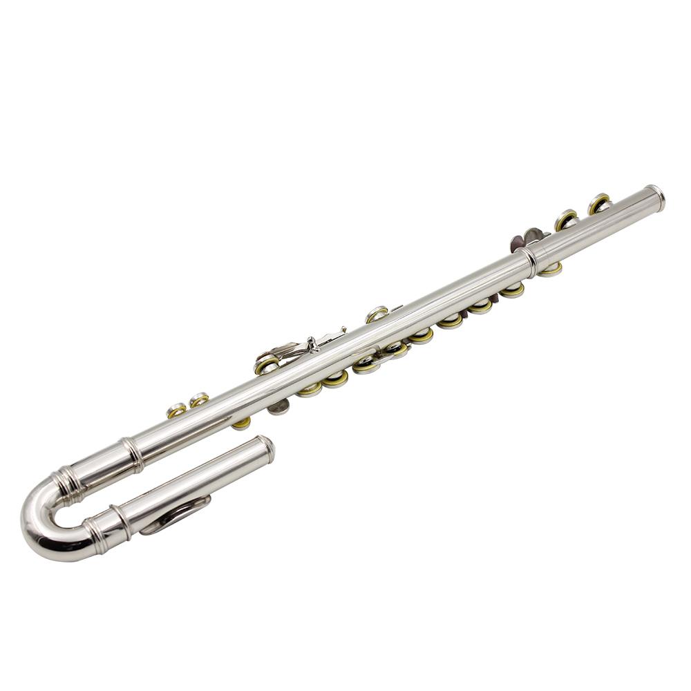 SLADE 16-Hole Closed Flute Nickel-Plated Transverse Flute | Dual Head Joints Set for Children's Concert & Practice Pro Flute