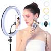 12 Inch Phone Live Ring Fill Light Set with 160cm Light Bracket Desktop Support Phone Clip