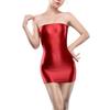 Sexy Tube Top Shiny Bodystocking Sheer Strapless Bodycon Mini Sexy Lingerie Nightgown for Seaside Parties and Slimming [Getrays] Women's Dress, Dress,