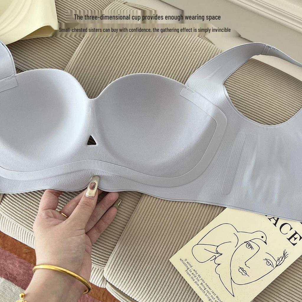 Red Original Seamless Underarm Support Soft Gathering Bra for Women