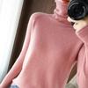 Damen Herbst Winter Hochgeschlossener Langarm Strickpullover mit Plüschkragen Unifarben Lockerer Schlanker Basis Layer