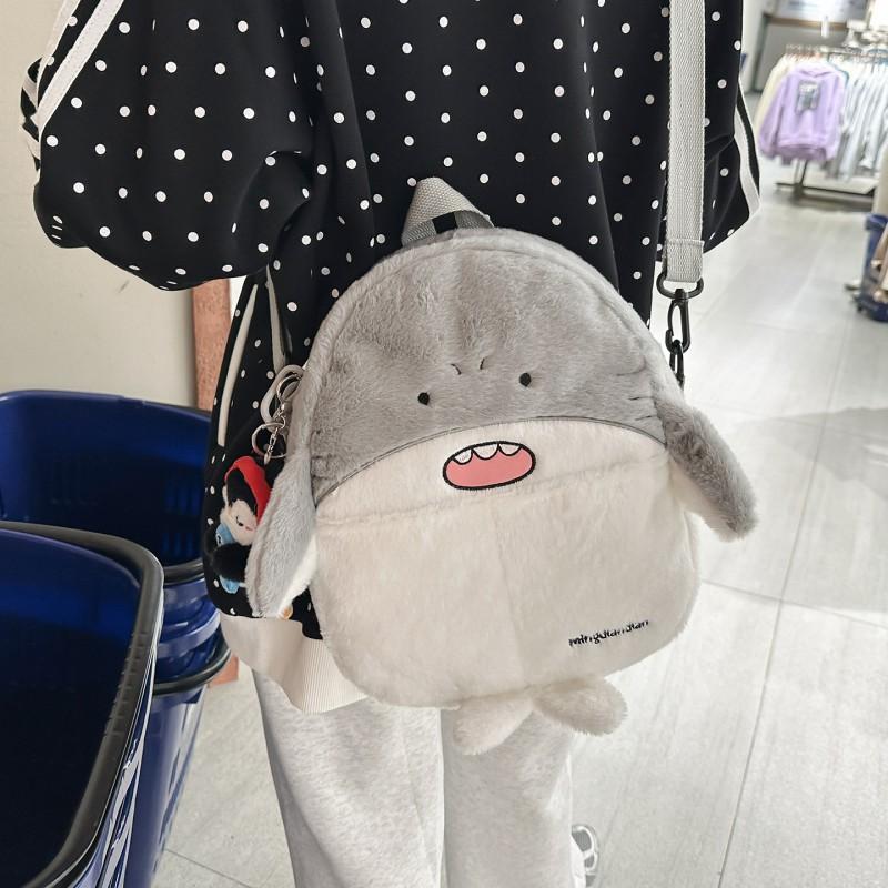 Cute Penguin Plush Backpack Female Cartoon All-match Student Commuting Bag Niche Light Travel Soft Girl