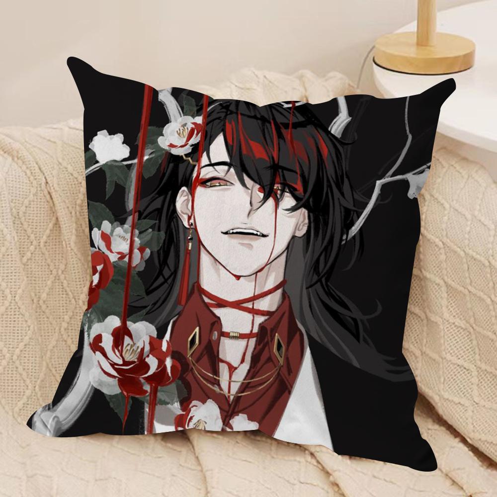 Vtuber V-Vox Akuma Cushion Cover Silky Short Plush Double-Sided Printed Pillow Case For Sofa All Seasons Home Decor Gift
