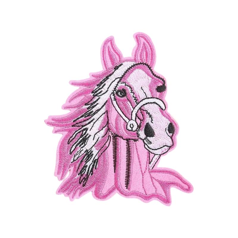 Horse Head Iron On Patches Applique Patches Animal Repair Patches Ponies Embroidery Patches for Clothes Bag Decoration