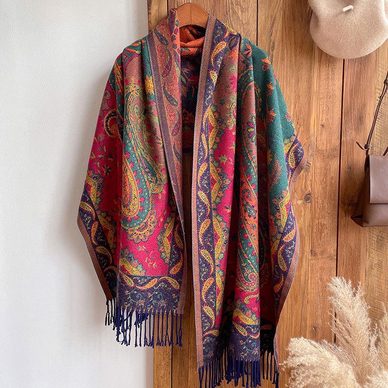 Fashion Paisley Cashmere Warm Scarf  Design Luxury Pashmina Winter Shawl Wraps Bufanda With Tassel Poncho Blanket