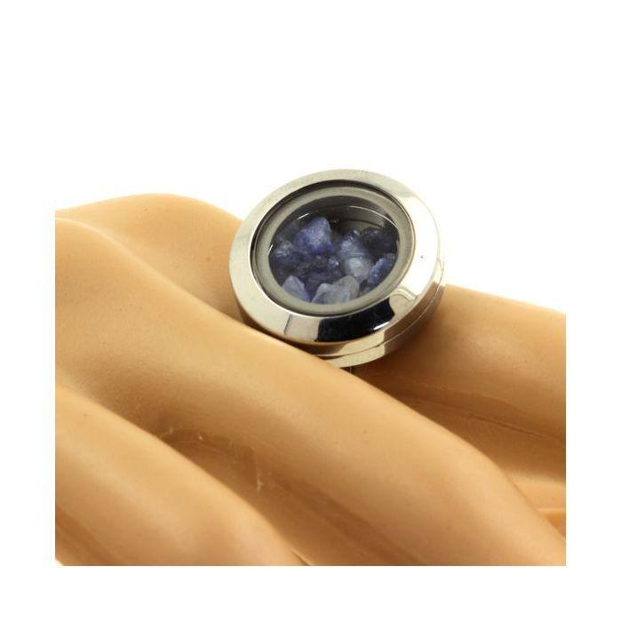 Stones and Minerals. Raw Benitoite Ring. Adjustable Waist.
