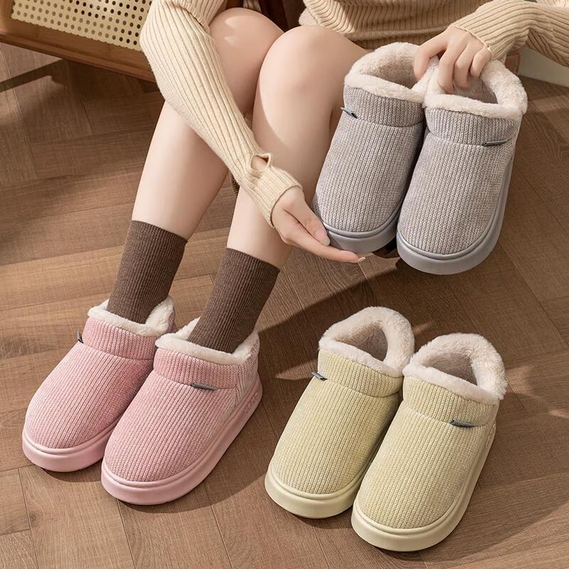 HANDUNYOU Closed-Heel Plush Slippers