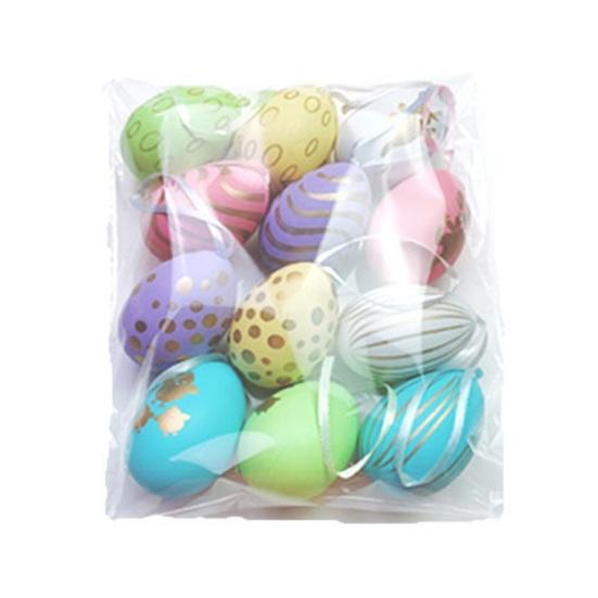 12 szt. Wielokolorowe Plastikowe Pisanki DIY Zabawka do Malowania Jajek dla do Domu Zajęcia dla Dzieci Materiały na Przyjęcie Wielkanocne
