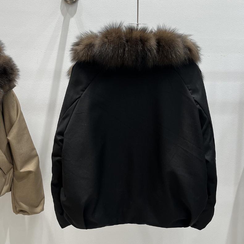 Women's Winter Fox Fur Collar Down Jacket - Stylish, Loose, and Warm Fur Coat