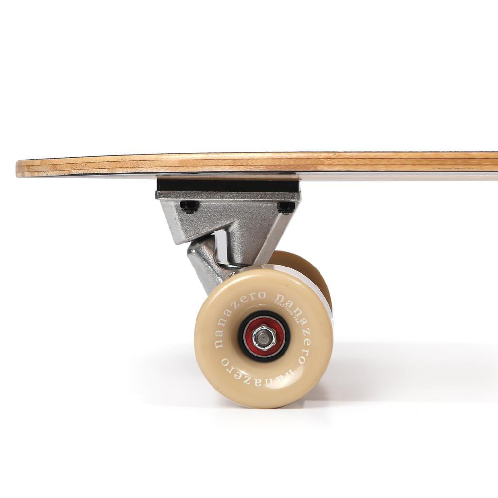 Nanazero Surf Skateboard 36 Black Squash Tail Bamboo Deck 1/2"