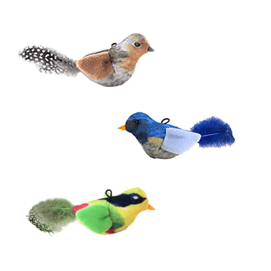 Simulation calling bird cat toy cat self-hi toy sounding bird teasing cat stick catnip toy pet supplies