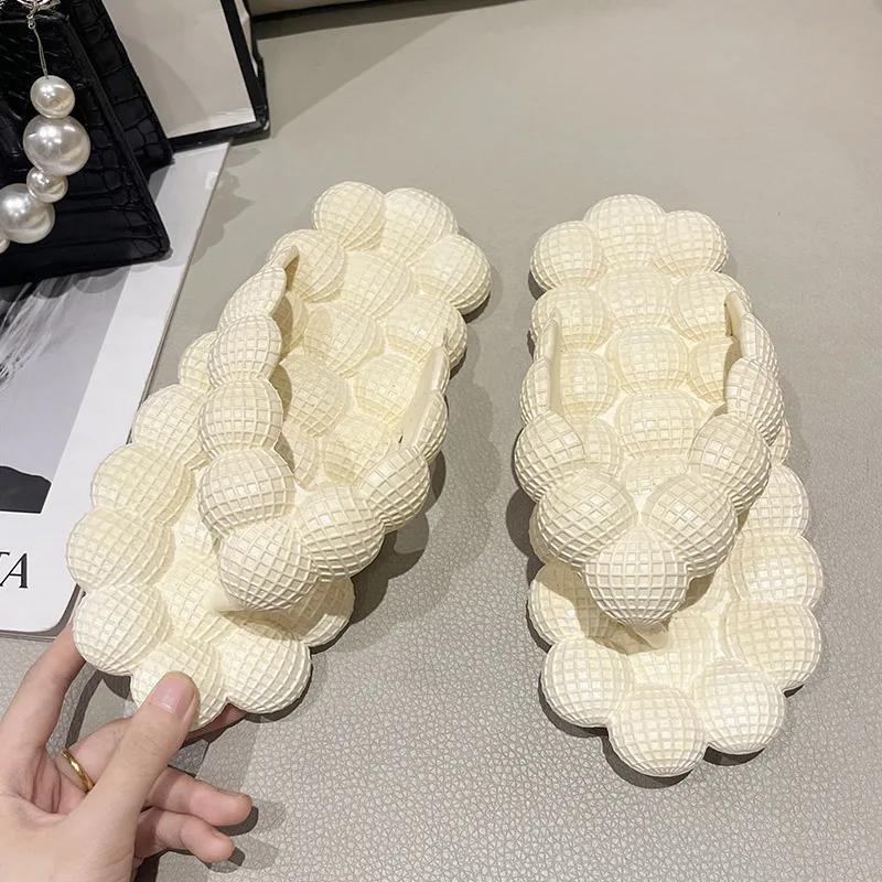 Fashion Women Bubble Slippers Leisure Eva Massage Bottom Flip Flops Super Soft Women's Sandals Non-Slip Beach Slides 2024