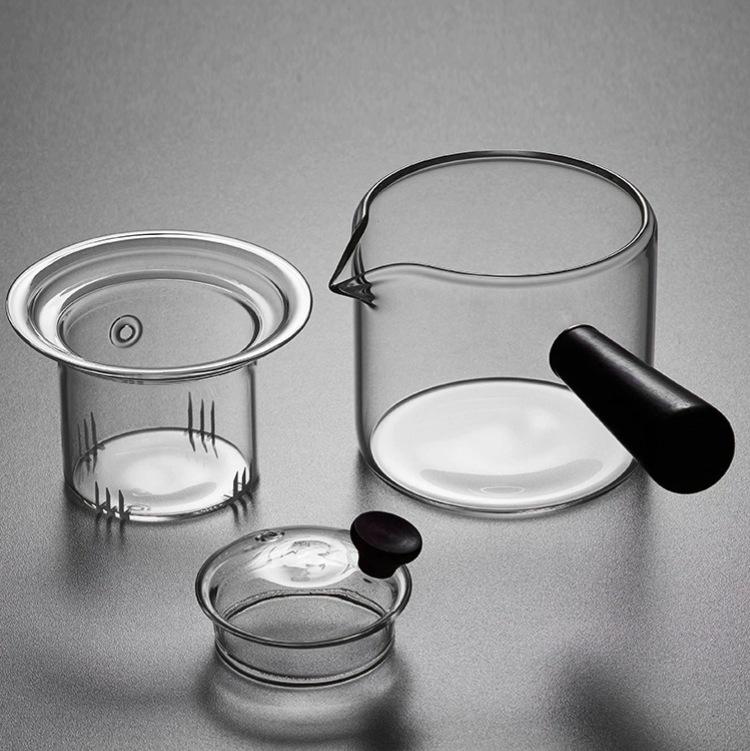 High Borosilicate Glass Side-Handle Tea Kettle Set with Infuser
