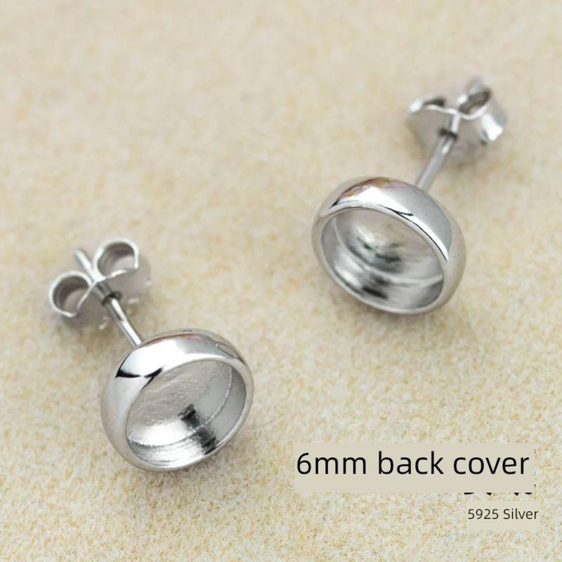 

Сделай сам Задняя крышка Серебряный держатель-кольцо Инкрустация янтарем и бирюзой 6*6 Серьги-гвоздики The whole store is full of 3 pieces