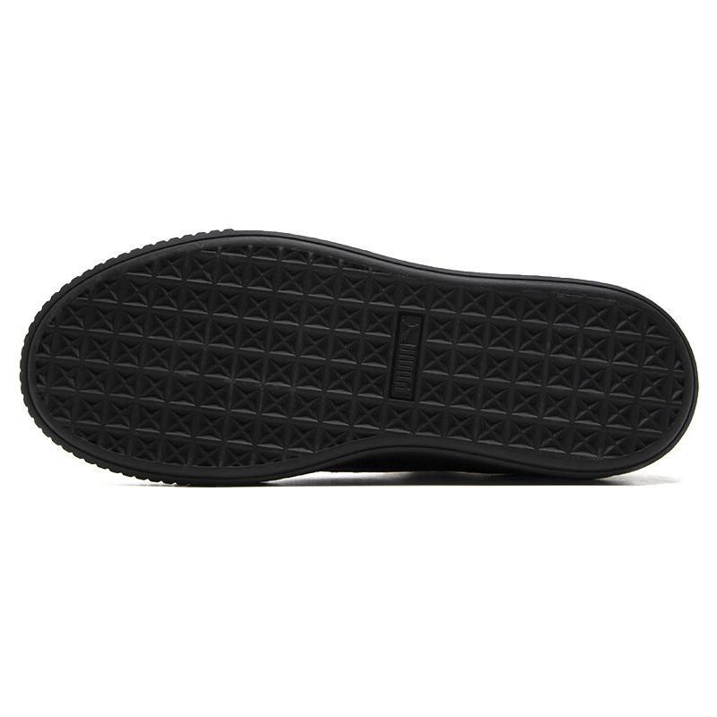 Puma Platform Comfortable Versatile Durable Breathable Height Increasing Low Top Sneakers Women Sneakers White Black 397250-01
