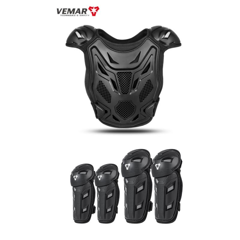 Kids Motorcycle Riding Body Armor/Elbow Knee Protector Children Motocross Back Vest Chest Off-Road Moto Cycling Protective Gear