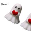 Halloween Harz Ornamente 3 Stück Mini Geister Figuren für Dekorationen, Mittelfinger und Süßigkeitentüten Füller Herz Gestufte Tabletts Tischplatten Regale