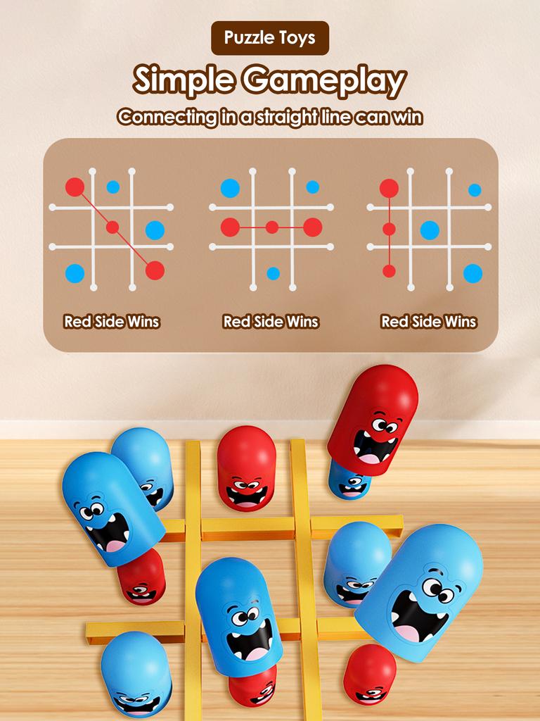 Non-Toxic Table Board Intelligence Montessori Games Intellectual Gobble Game Three In A Row Children Toys Kids Gifts Fun Parent-Child Game
