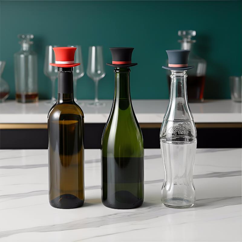 Silicone Wine Bottle Stopper 1pc Magic Hat Leakproof Cork Cover Reusable Airtight Seal for Bar Kitchen