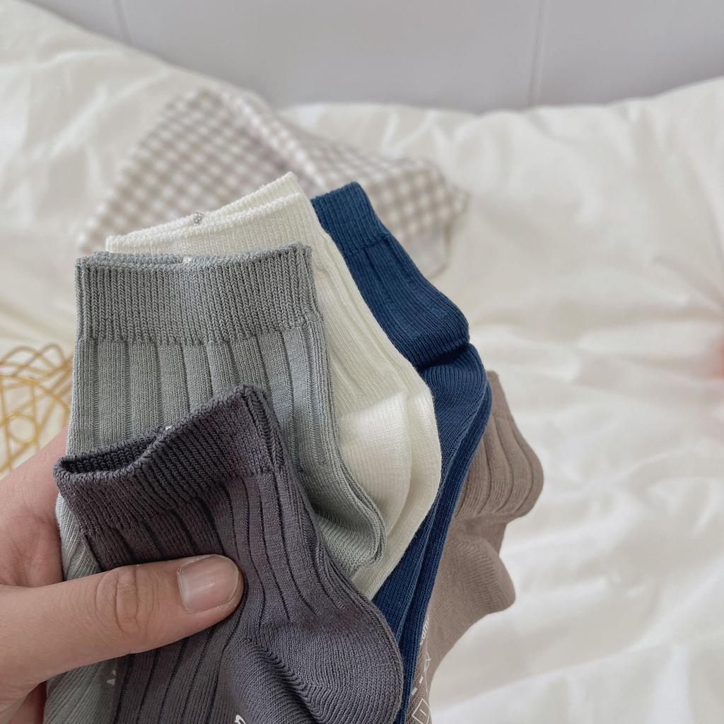 22 Saison Socken Herren Bootssocken Doppelnadel Baumwolle Herrensocken Kurz Einfarbig Low-Top Basic Basic Vielseitiger Stil