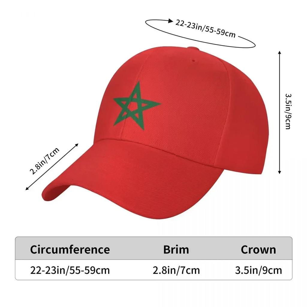 Morocco Flag Hats Unisex Women Sport Moroccan Hats Sun Caps Fishing Hat Adjustable Polyester Baseball Caps Washable