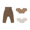 Soft Modal High Waist Leggings 1P Bib 2P Brown Ivory 6M [Konny] + L-set (Mocha, Check, Check)