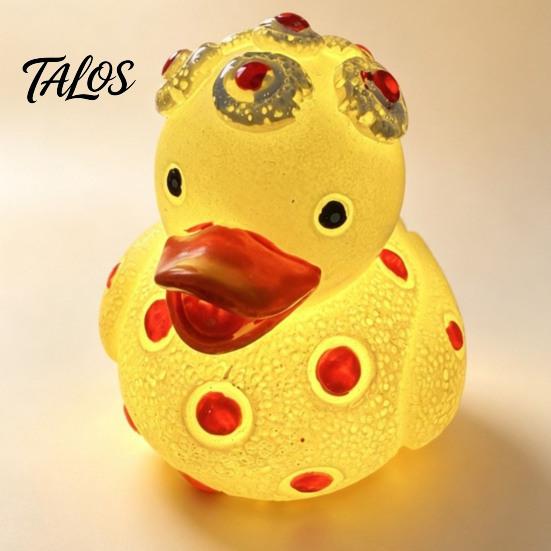 Decorative Lights Glowing Resin Duck Figurine with LED Light, Night Light for Living Room Handcrafted Decoration Bedroom Windowsill, Festive