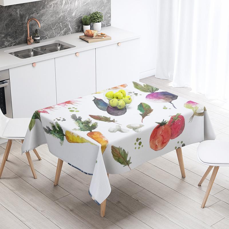 Abstrakte Kunst Lebensmittelillustration Tischdecke Ölbeständige Tischdecke Wasserdichte Picknick-Stoff Nordische Heimdekoration