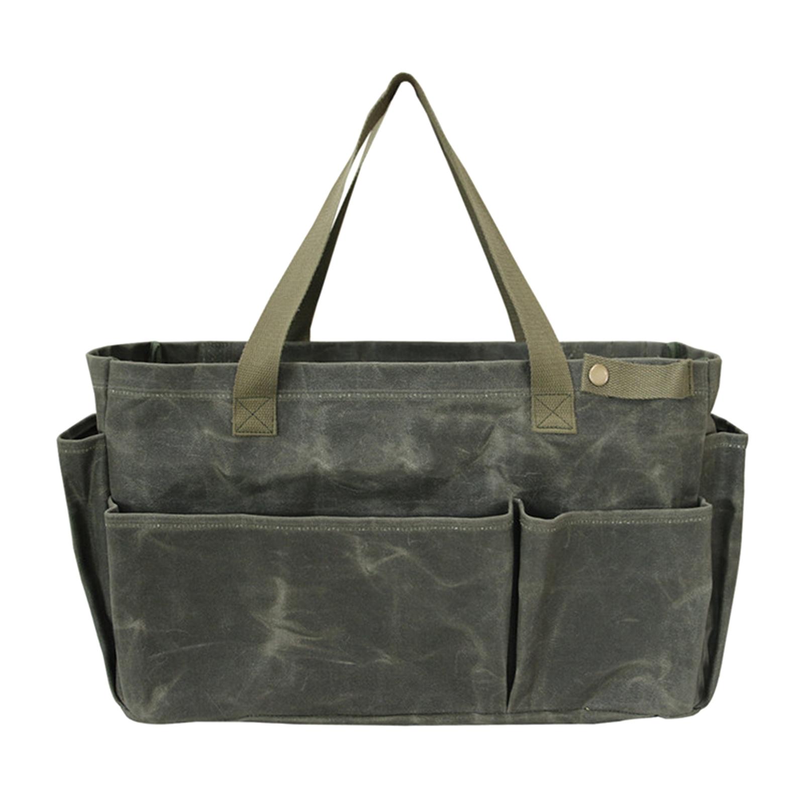 

Надміцна брезентова сумка для зберігання для приготування їжі на відкритому повітрі, кемпінгу, горщиків, великої місткості, водонепроникна, зі зручною ручкою для перенесення зелений