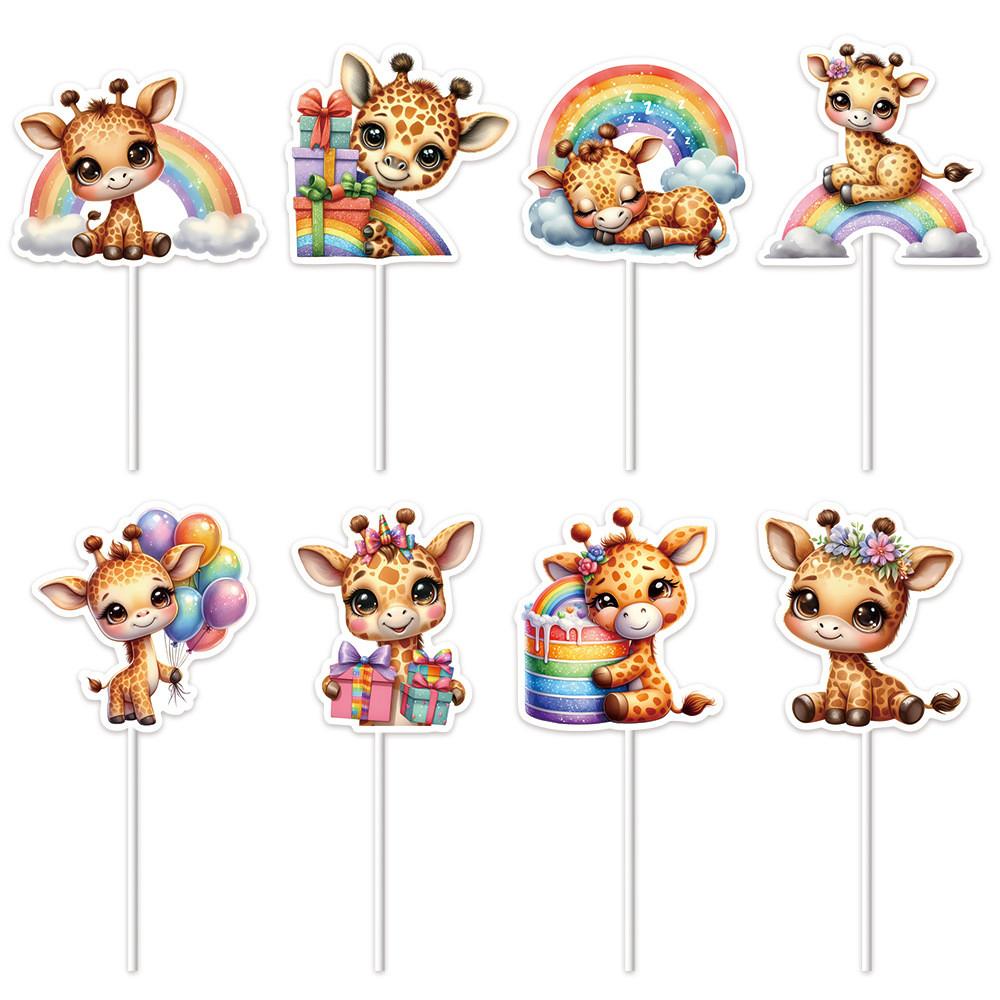 

Плагин для вставки темы карточки животного Декор с жирафом и радугой на день рождения