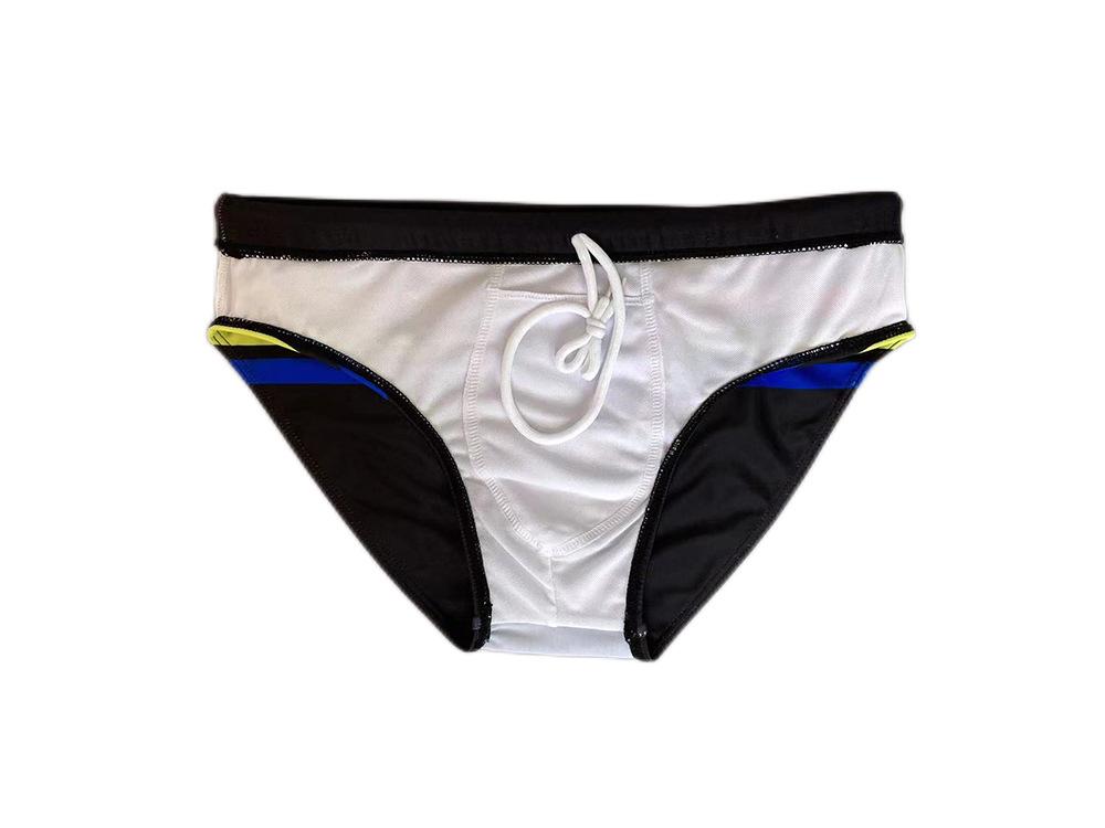 JESSBORN Men's Striped Swim Trunks - Stylish Youth Swimsuit for Beach, Pool, and Sports.