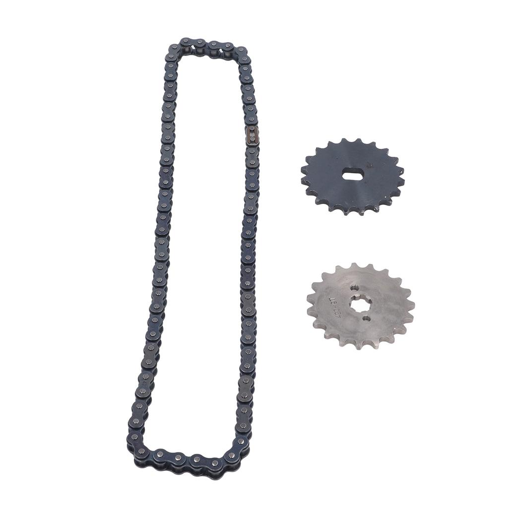 420 Chain Set 19T Front Sprocket 20T H Hole Rear Sprocket Steel Chain Accessory for Replacement