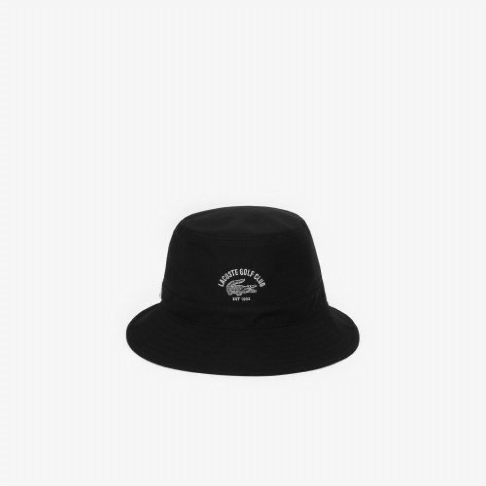 

LACOSTE Унисекс Панама для гольфа с вышивкой [Черный]