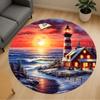 1pc Lighthouse Winter Round Chair Mat Office Area Rug - Non-Slip, Floor Mat for Office, Bedroom, Ideal Home Decor Gift C0112074