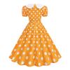 Women's Casual Polka Dot Dress with Collar and Puff Sleeves Slim Fit