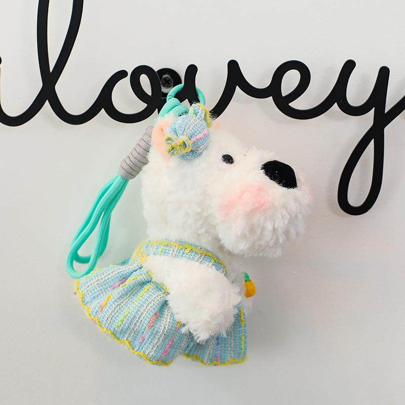 ins West Highland Dog Plush Toy Pendant Bow Puppy Girl Heart Bag Keychain Pendant