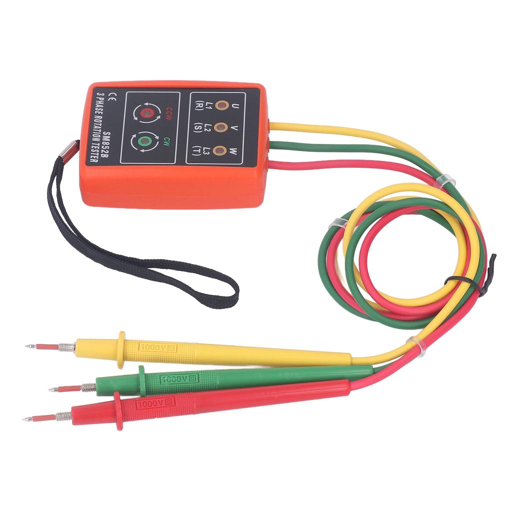 3 Phase Sequence Tester Portable AC Phase Rotation Indicator SM852B Detector Meter for Current and Voltage Detection
