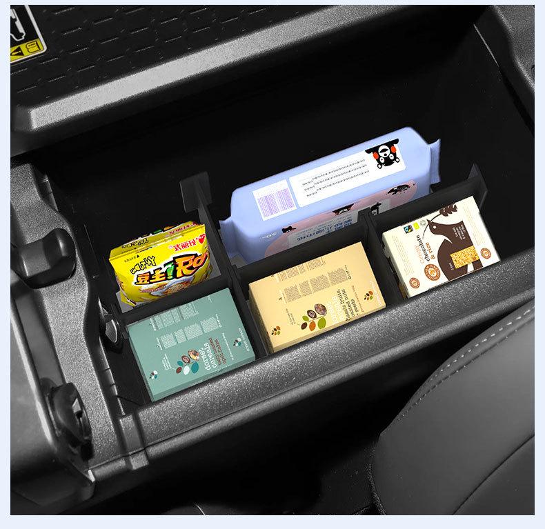 Fits 26 Toyota RAV4 Rongfang Weilanda Models: Armrest Box Divider Storage Accessories for RV4 Modification.