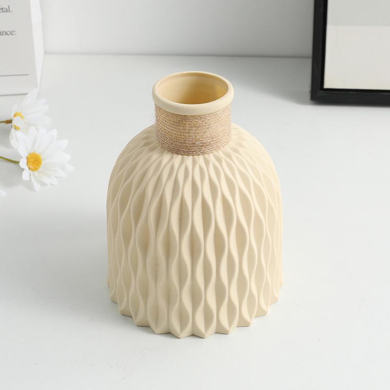 Nordische Wasserwellen Hanfseil Plastik Blumenvase - Kreativ, Langlebig Wohnzimmer Dekoration