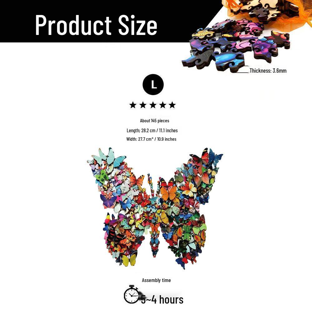 HOOLOOG Irregular Butterfly Wooden Puzzle & DIY Piggy Bank Gift