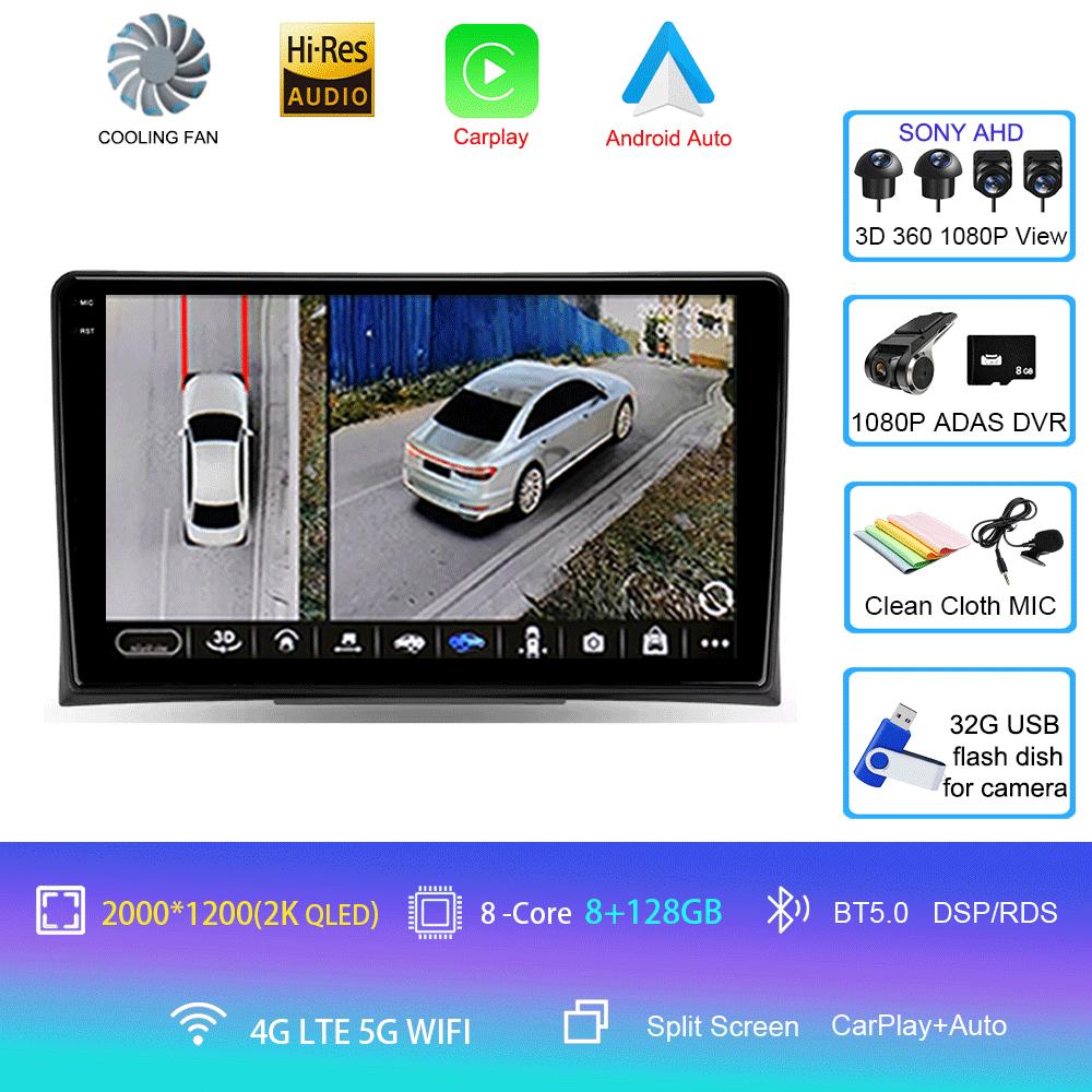 Radio auto Android 14 Pentru Volkswagen Multivan T5 2003 2004 -2015 Navigație Player Multimedia Stereo GPS WiFi+4G DSP Carplay+Auto