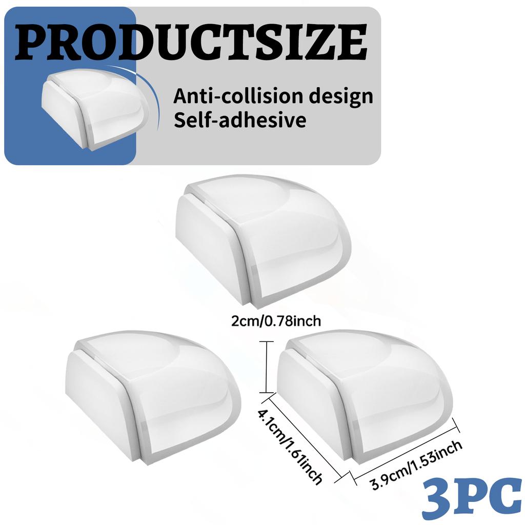 Boden-Türstopper, nicht gebohrter Dusch-Türstopper selbstklebender Gummi-Wandschutz, geeignet für Haushaltsmöbel Glas Spiegel