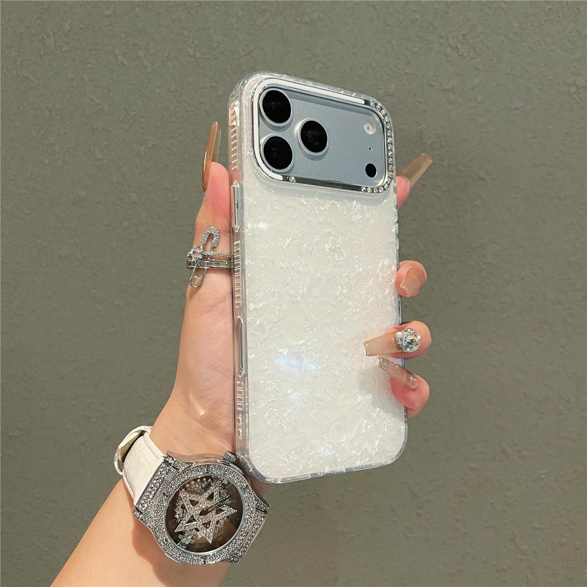 

Starry Glitter Shell Phone Case for iPhone 15-17 Pro Max: Trendy Diamond Protective Cover 11