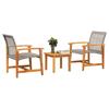 VidaXL Ensemble de Bistro 3 pcs, Chaises avec Table, Salon de Jardin Terrasse Patio, Moderne, Gris Résine Tressée et Bois 367602