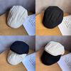 Retro English Elegant Beret With Short Brim And Solid Color Design Outings For