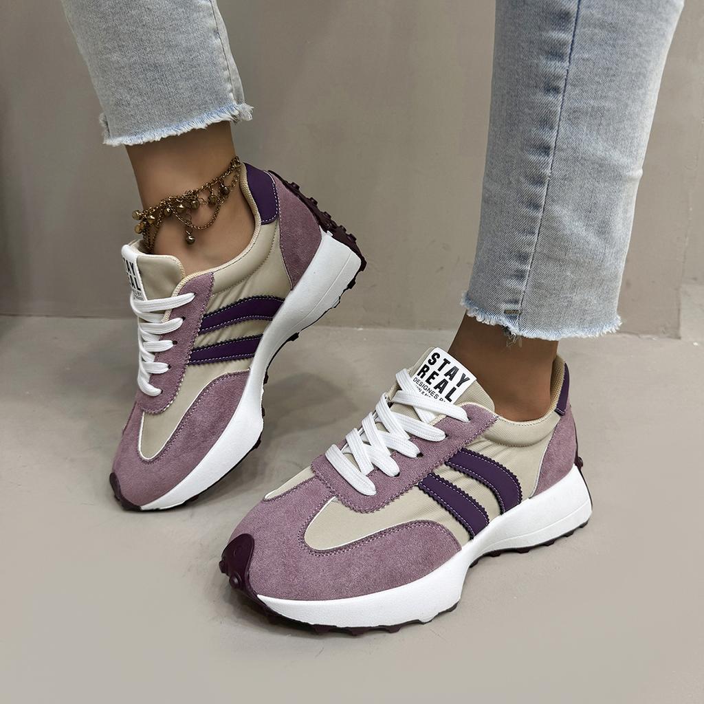 Fashionable New Style Elegant Lace Up Casual Shoes Women Spring/Autumn Round Toe Thick Sole Anti Slip Comfortable Sports Shoes