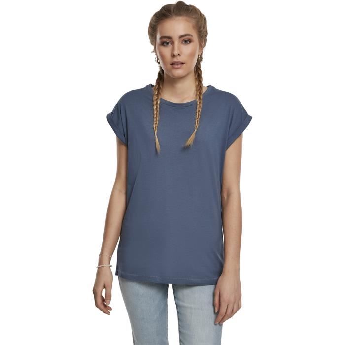 T-shirt Femme - URBAN CLASSICS - Manches Larges - Bleu - 100% Coton - Large
