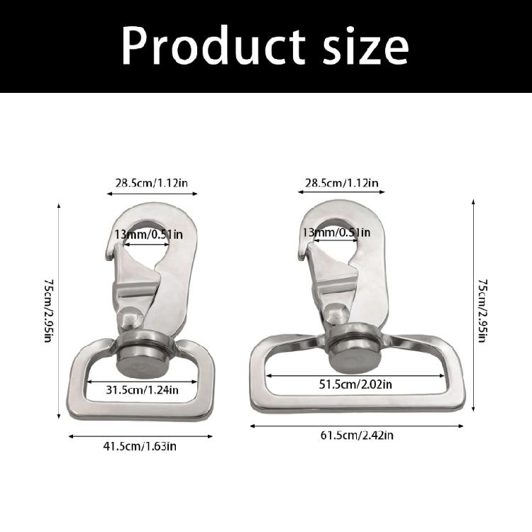 Pack of 2 Practical Stable Rotating Leashes Connector Stainless Steel Texture for Active Pet Outdoor Applications