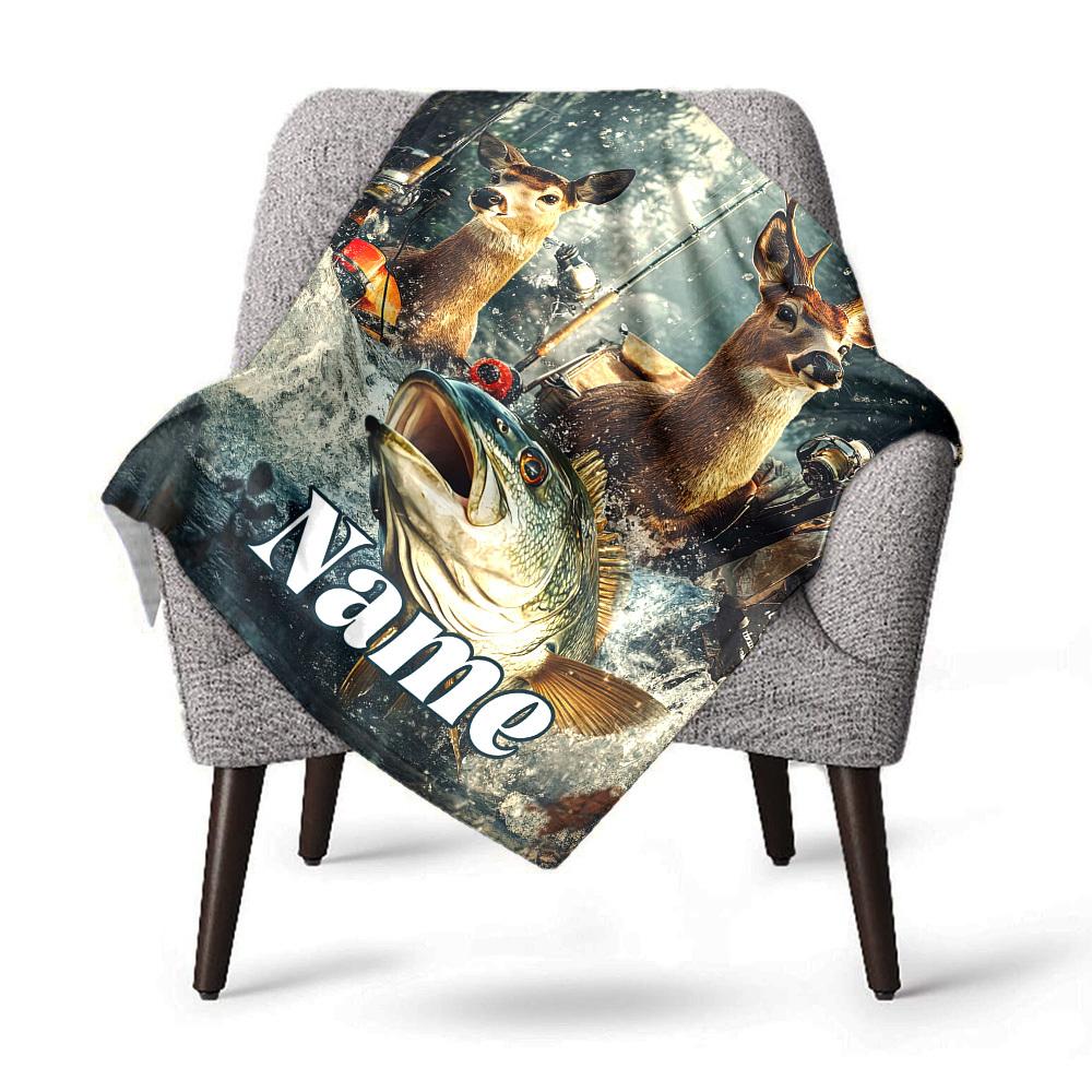 Fishing Adventure Home Customize Your Name Blankets Comfortable Soft Lightweight Allseason Multipurpose Blanket For Picnics Sofas Offices Beds Living